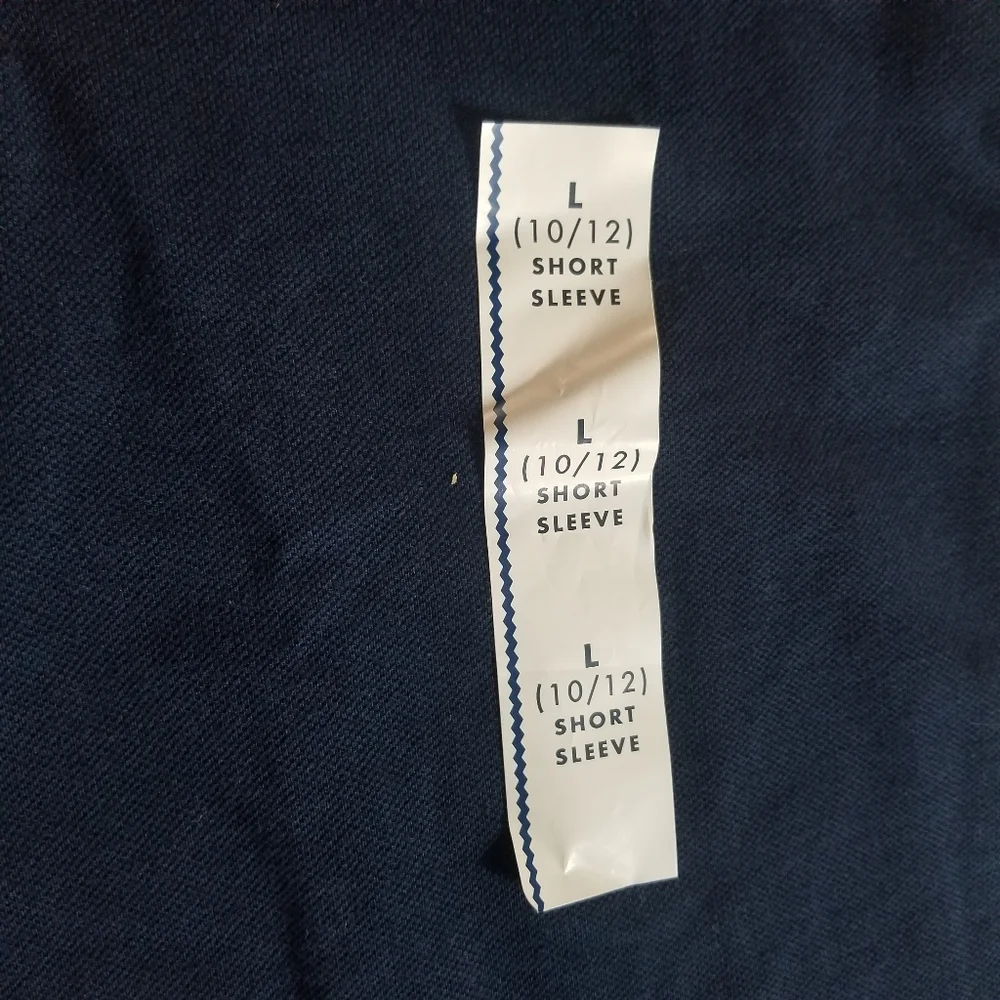 NWOT CAT & JACK SCHOOL UNIFORMS NAVY POLO SHIRT SIZE LARGE 10/12